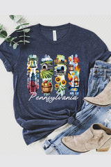 US3001-E3061PA Pennsylvania State Brushstroke Graphic Tee $12.5