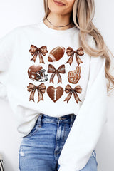 UL180P-E3054 Cute Football and Bow Graphic Plus Sweatshirt $25