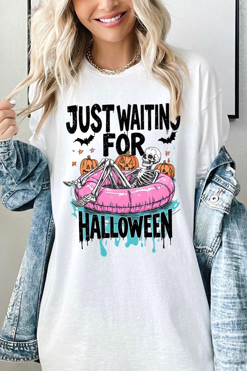 5000P-E3138 Just Waiting For Halloween Plus Heavy Cotton Tee $12.75