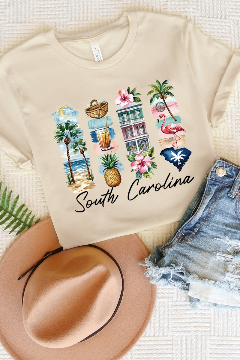 US3001-E3061SC South Carolina State Brushstroke Graphic Tee $12.5