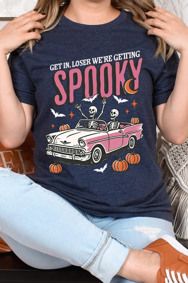 US3001P-E3142 Spooky Skeleton Graphic Plus Tee $16