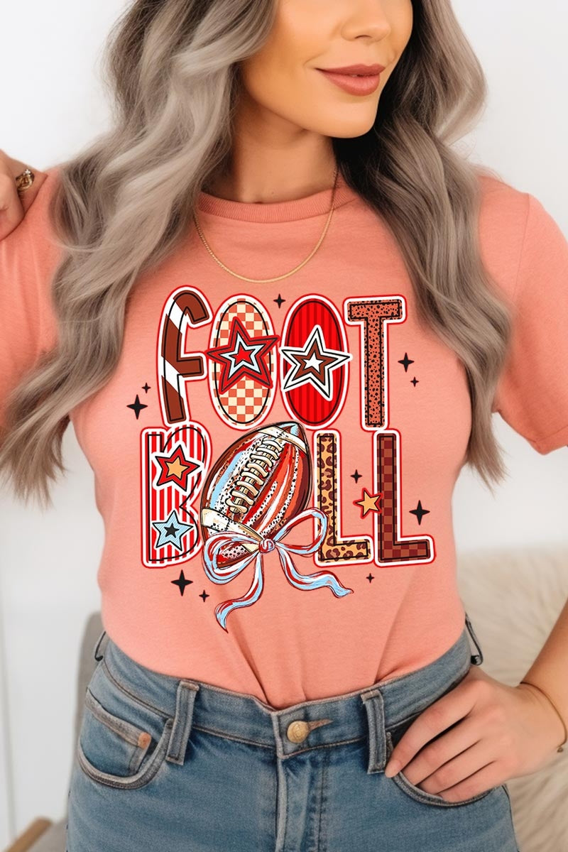 US3001P-E3053 Brushstroke Football Graphic Plus Tee $16