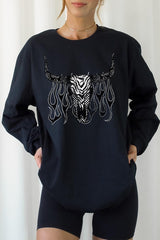 UL240-E3176 Western Bullskull Graphic Long Sleeve Tee $13.75