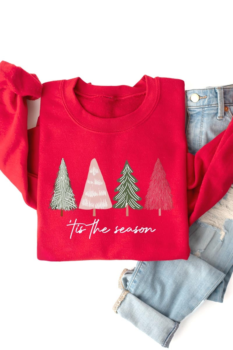 UL180-E3218 Rustic Christmas Trees Graphic Sweatshirt $20
