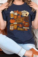 US3001P-E3119 Retro Fall Collage Graphic Plus Tee $16