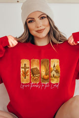 UL180P-E3169 Give Thanks To The Lord Graphic Plus Sweatshirt $25