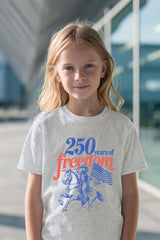 5000B-E3479Z Western 250 Years Freedom Kids Graphic Heavy Cotton Tee $8.5