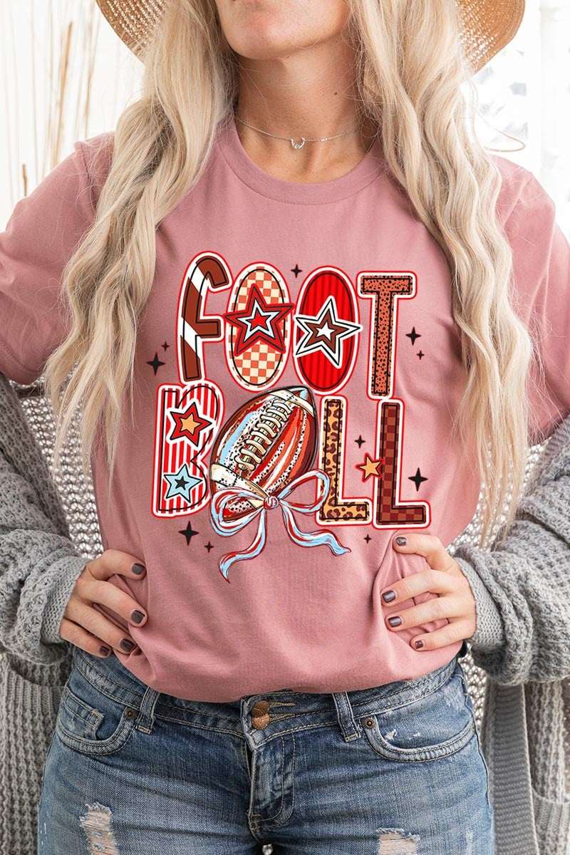 US3001P-E3053 Brushstroke Football Graphic Plus Tee $16