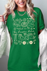 5000P-E3163 Pumpkin Patch Doodle Graphic Plus Heavy Cotton Tee $12.75