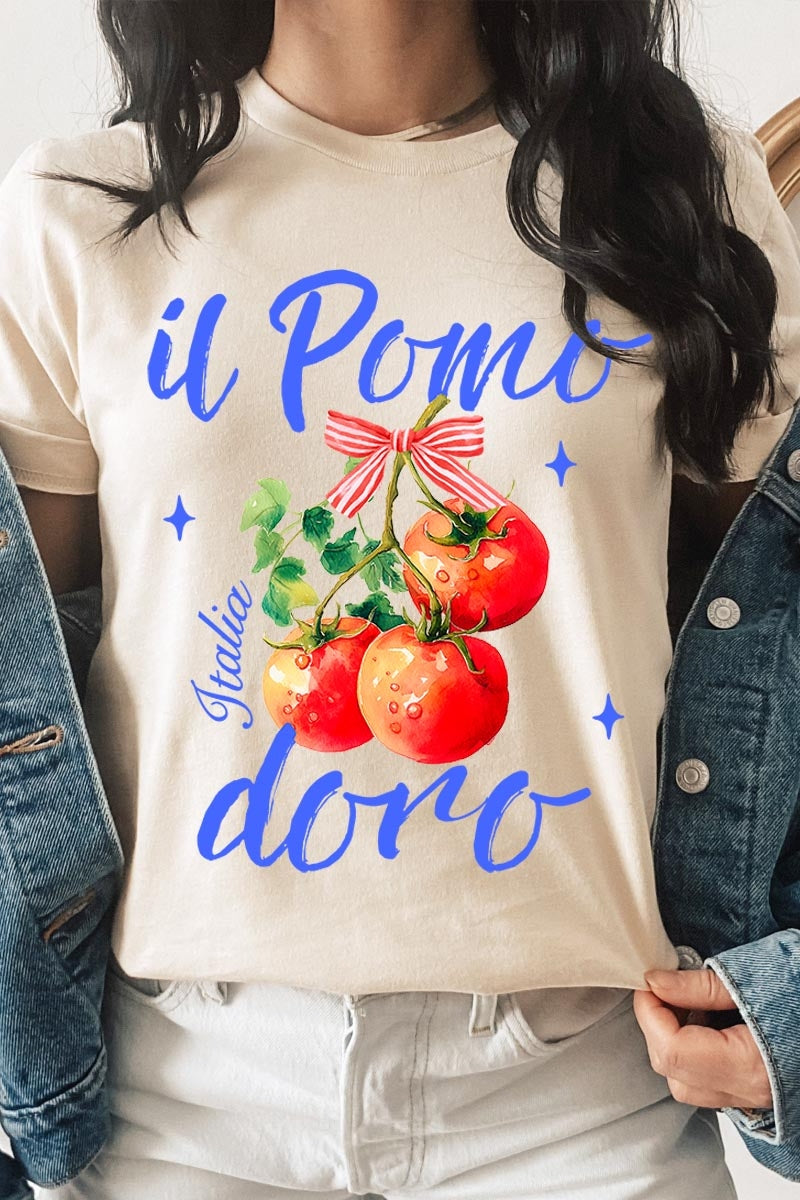 US3001-E3070 Il Pomodoro Tomato Art Graphic Tee $12.5