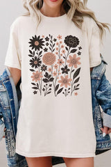5000-E3178 Fall Floral Garden Graphic Heavy Cotton Tee $9
