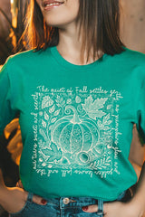 US3001P-E3112 Fall Pumpkin Botanical Graphic Plus Tee $16