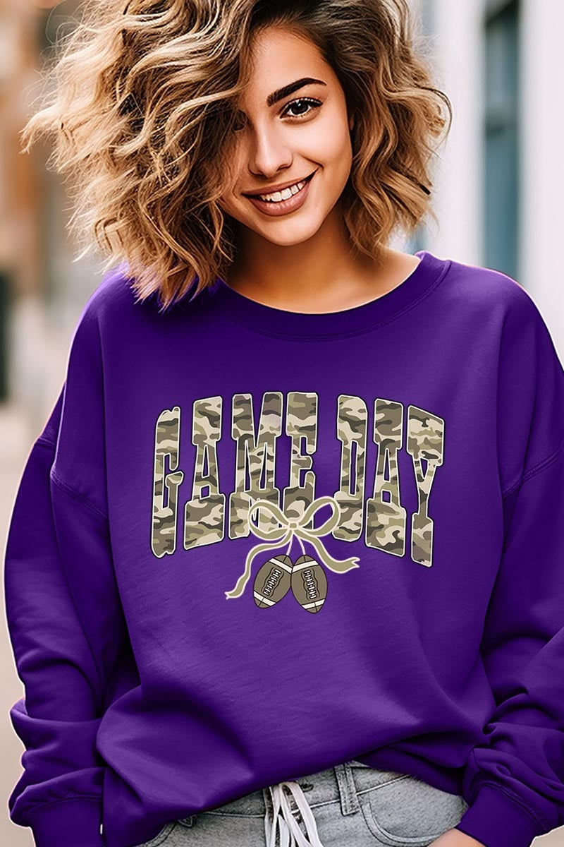 UL180-E3131 Football Game Day Camo Graphic Sweatshirt $20