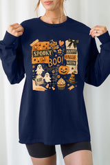 UL240P-E3084 Halloween collage Graphic Plus Long Sleeve Tee $17
