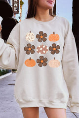 UL180P-E3117 Pumpkins & Flowers Fall Graphic Plus Sweatshirt $25