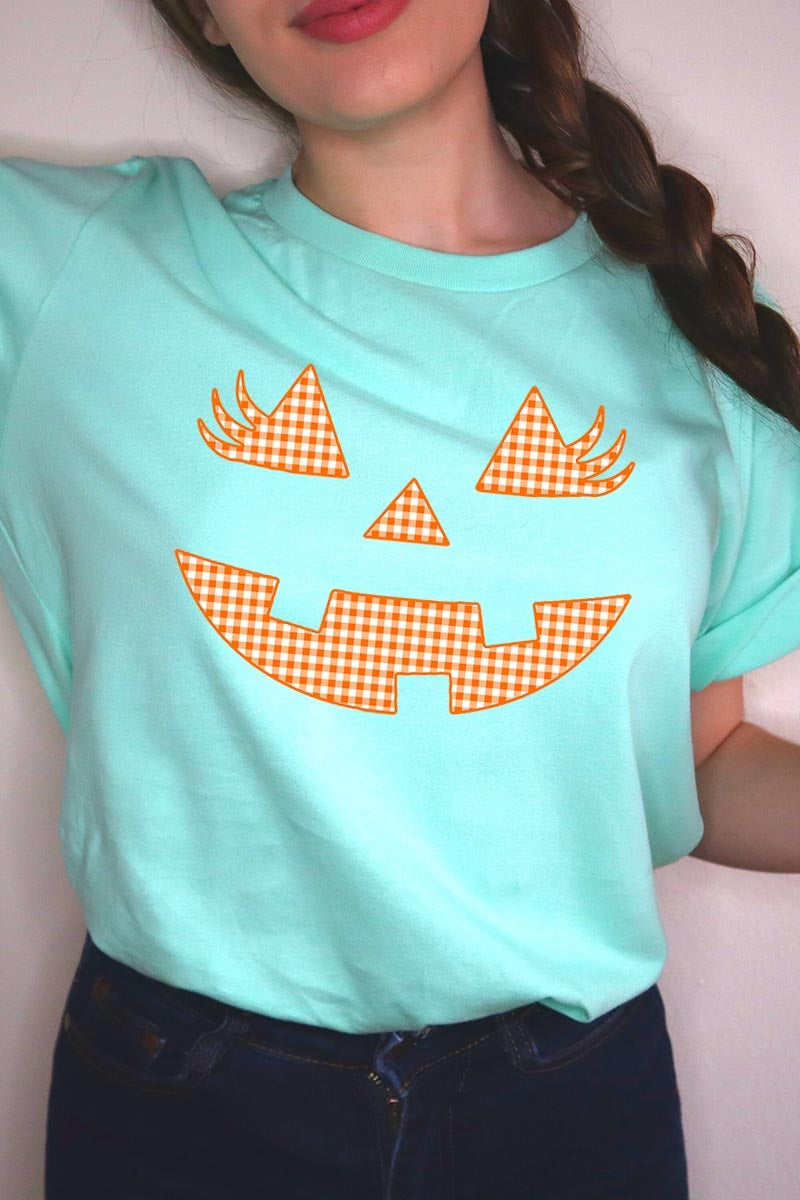 US3001P-E3148 Cute Pumpkin Halloween Graphic Plus Tee $16
