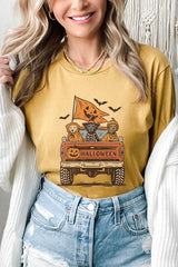 US3001P-E3150 Halloween Truck Dogs Graphic Plus Tee $16