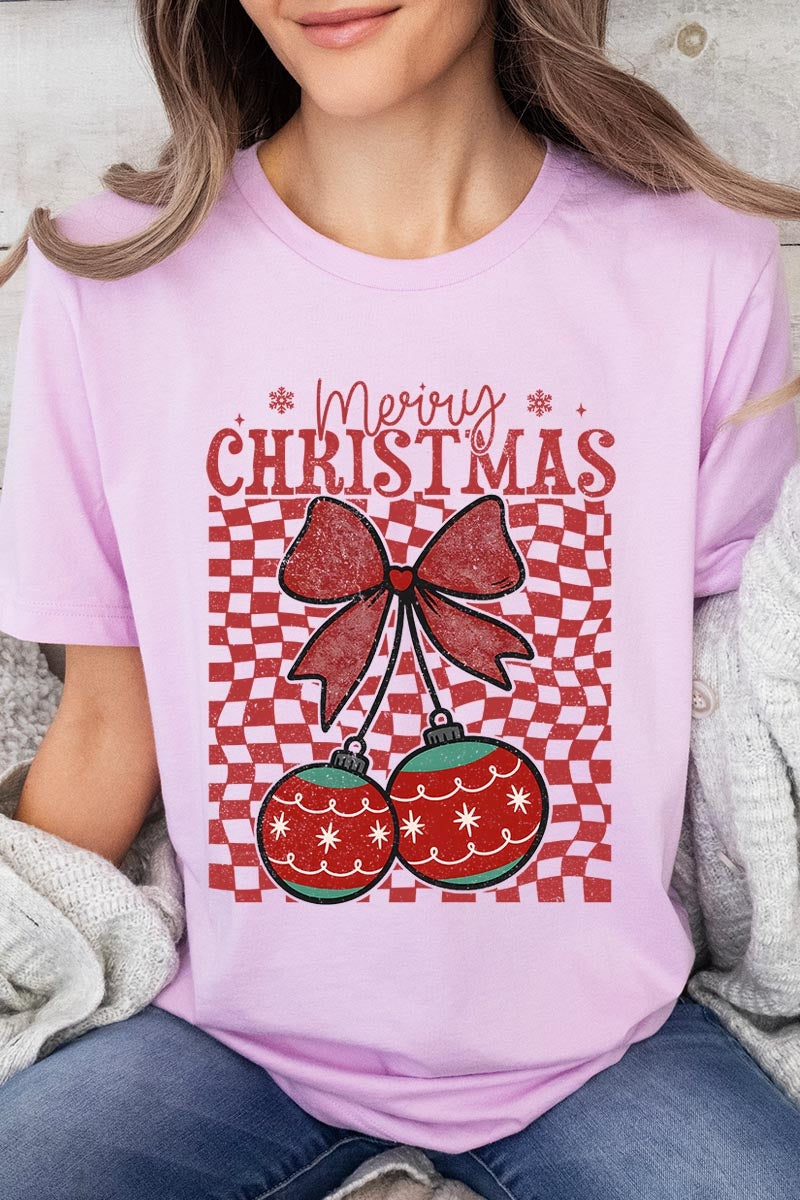 US3001-E3196 Cherry Ornament Christmas Graphic Tee $12.5