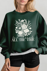 UL180P-E3116 God Is Good Floral Graphic Plus Sweatshirt $25