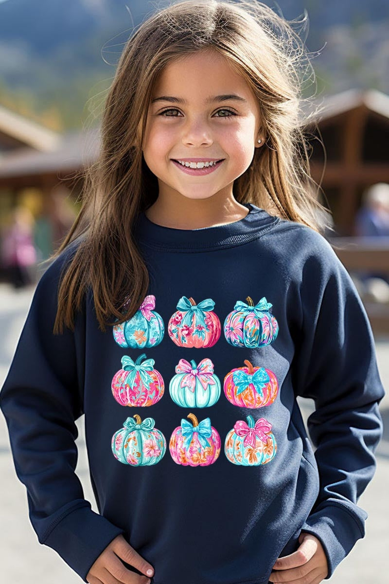 UL180B-E3137Z Coquette Pumpkin Kids Graphic Sweatshirt $20