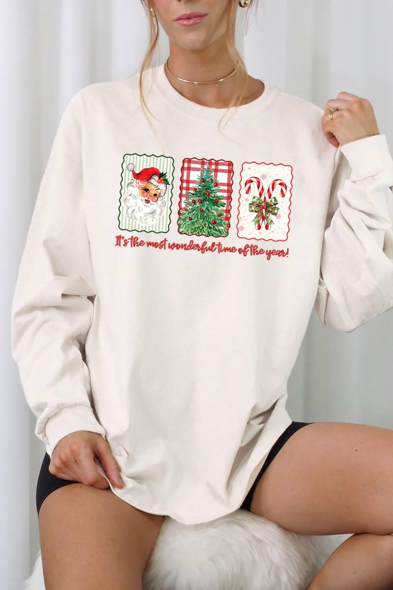 UL240-E3201 Most Wonderful Time Graphic Long Sleeve Tee $13.75