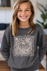 UL180B-E3112Z Fall Pumpkin Botanical Kids Graphic Sweatshirt $20