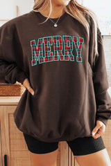 UL180-E3210 Classic Plaid Merry Graphic Sweatshirt $20