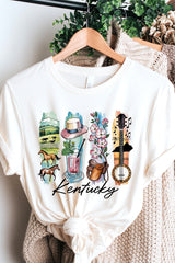 US3001P-E3061KY Kentucky State Brushstroke Graphic Plus Tee $16