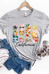 US3001P-E3061CA California State Brushstroke Graphic Plus Tee $16