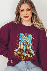 UL180P-E3184 Turquoise Christmas Tree Graphic Plus Sweatshirt $25