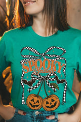 US3001-E3085 Pumpkin Cherries Graphic Tee $12.5