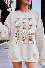UL180P-E3106 Halloween Ghost Dog Graphic Plus Sweatshirt $25