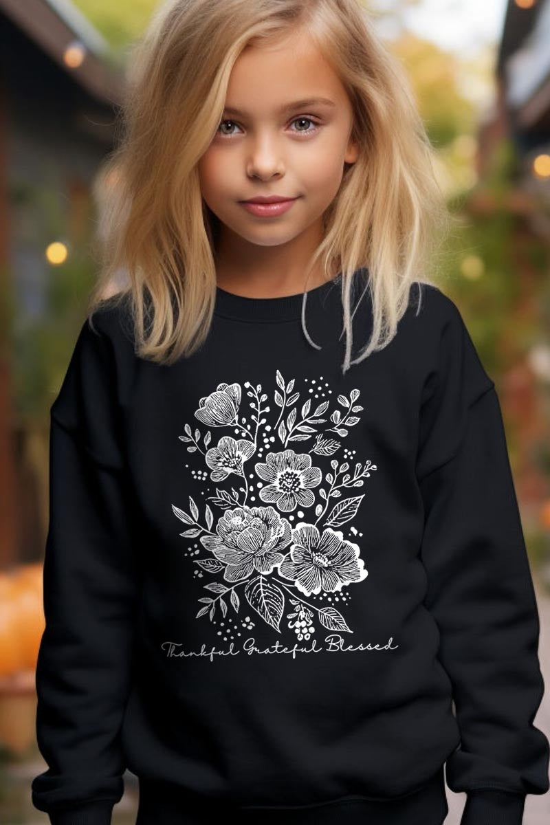 UL180B-E3155Z Neutral Thanksgiving Kids Graphic Sweatshirt $20
