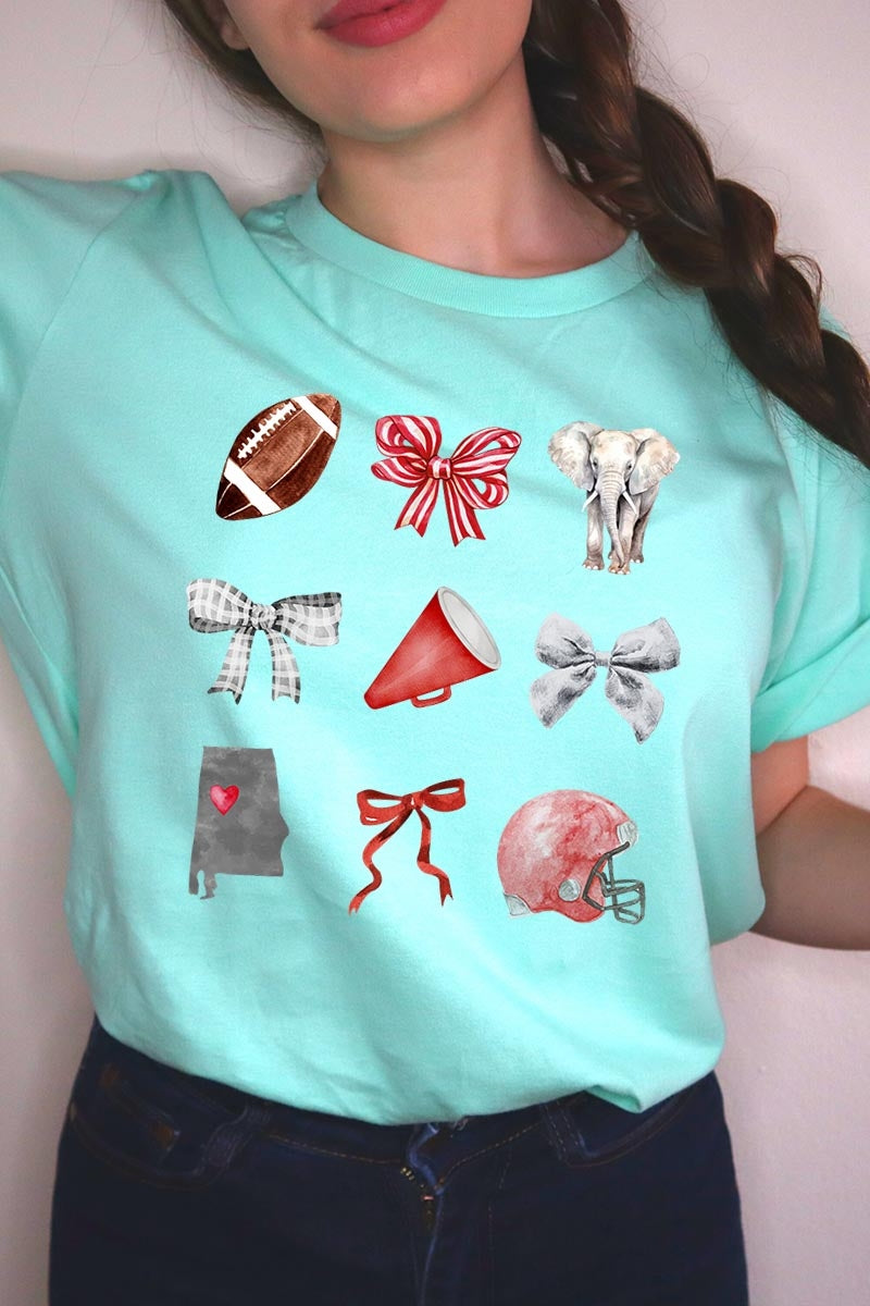 US3001-E3076 Alabama Football Graphic Tee $12.5