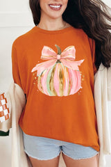 5000P-E3083 Brushstroke Pumpkin Graphic Plus Heavy Cotton Tee $12.75