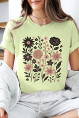 US3001-E3178 Fall Floral Garden Graphic Tee $12.5