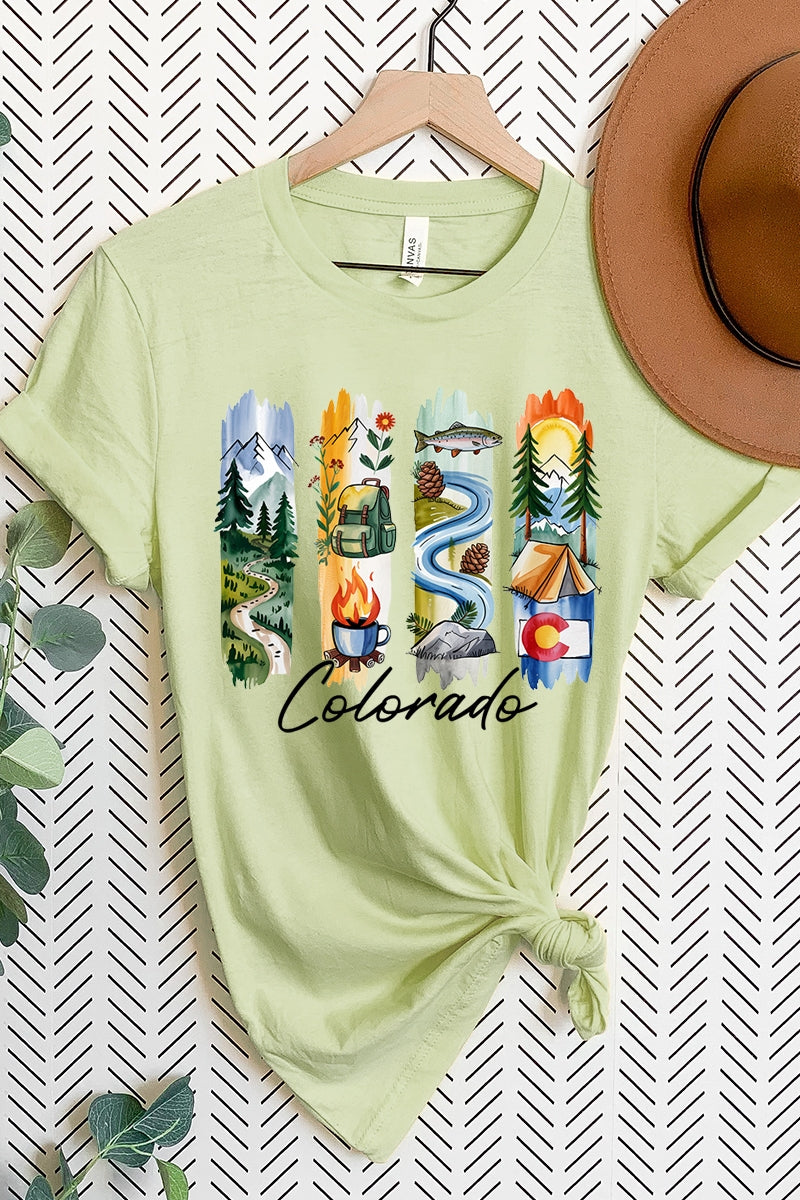 US3001-E3061CO Colorado State Brushstroke Graphic Tee $12.5