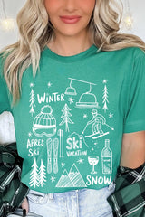 US3001-E3188 Ski Doodle Graphic Tee $12.5