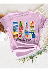 US3001-E3061MI Michigan State Brushstroke Graphic Tee $12.5