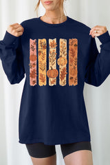 UL240-E3110 Brushstroke Boho Fall Graphic Long Sleeve Tee $13.75