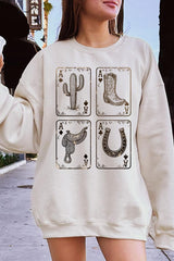 UL180P-E3094 Western Cowgirl Card Graphic Plus Sweatshirt $25
