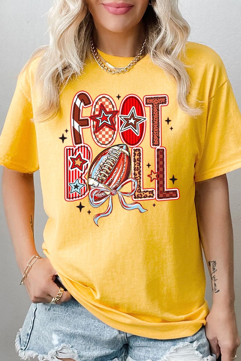 5000P-E3053 Brushstroke Football Graphic Plus Heavy Cotton Tee $12.75