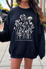 UL180-E3146 Christian Wildflower Graphic Sweatshirt $20