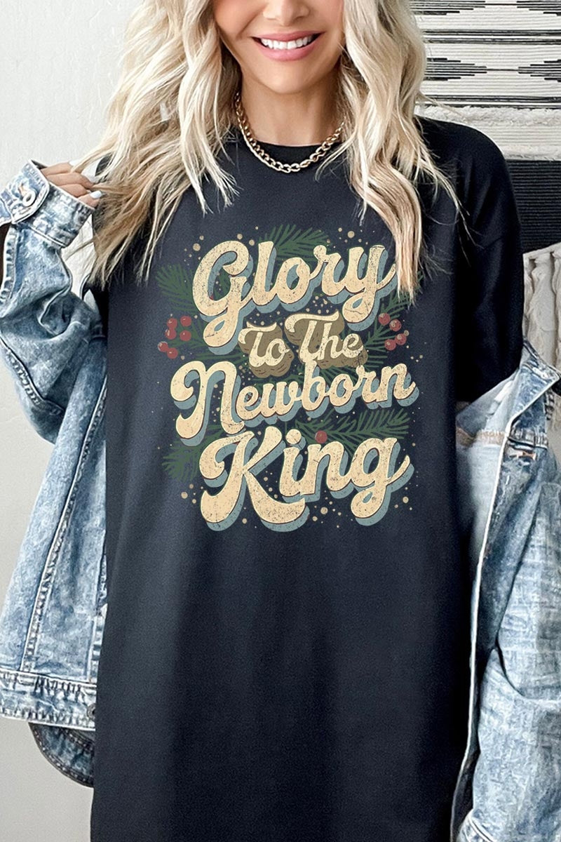 5000P-E3220 Glory to the Newborn King Graphic Plus Heavy Cotton Tee $12.75