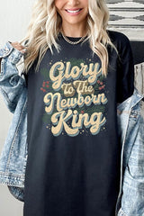 5000-E3220 Glory to the Newborn King Graphic Heavy Cotton Tee $9