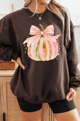 UL180-E3083 Brushstroke Pumpkin Graphic Sweatshirt $20
