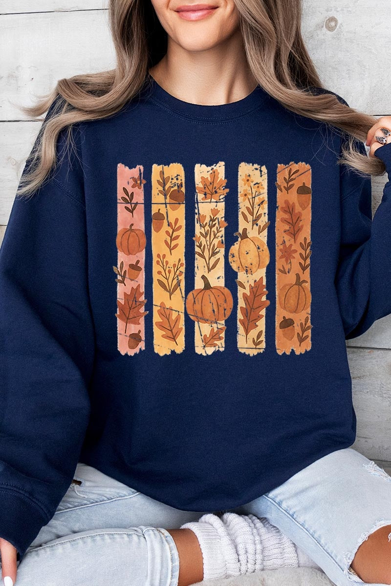 UL180-E3110 Brushstroke Boho Fall Graphic Sweatshirt $20