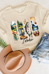US3001-E3061ID Idaho State Brushstroke Graphic Tee $12.5