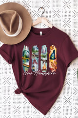 US3001-E3061NH New Hampshire State Brushstroke Graphic Tee $12.5
