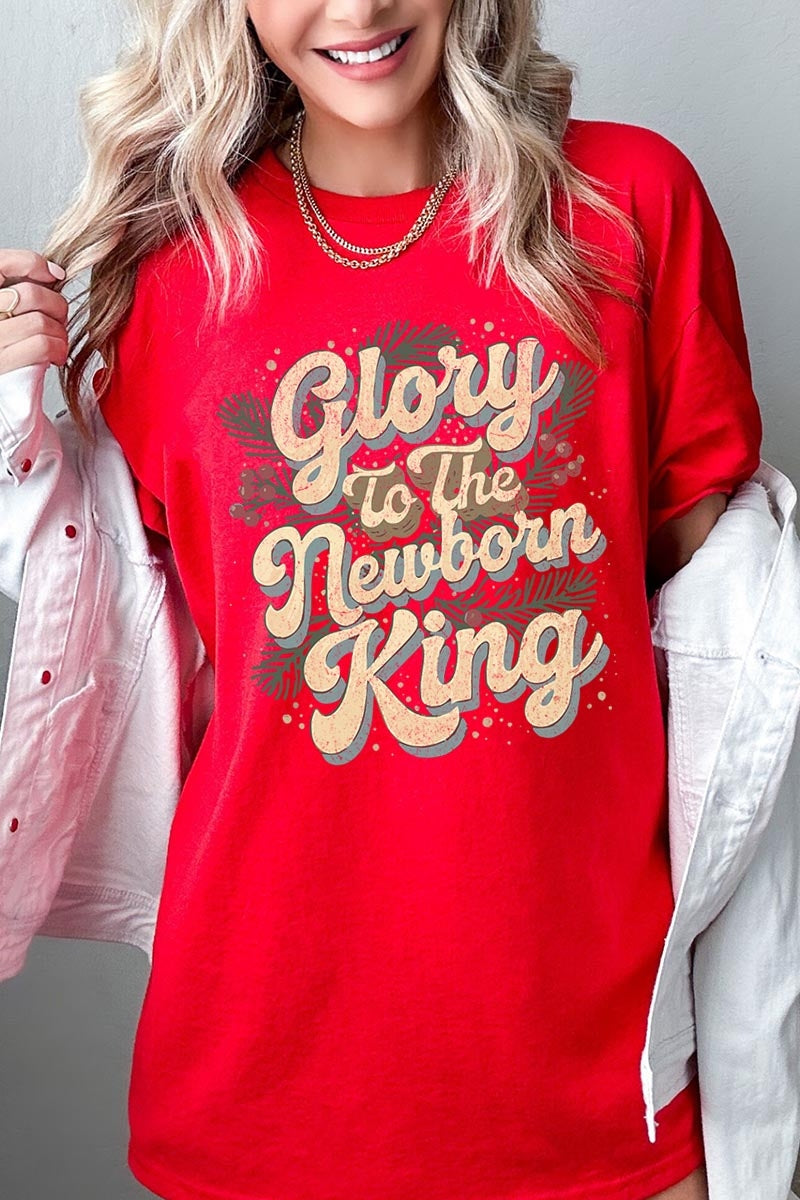 5000-E3220 Glory to the Newborn King Graphic Heavy Cotton Tee $9